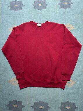 Vintage 90s crewneck sweatshirt Lee sturdy heavyweight blank red adult XL